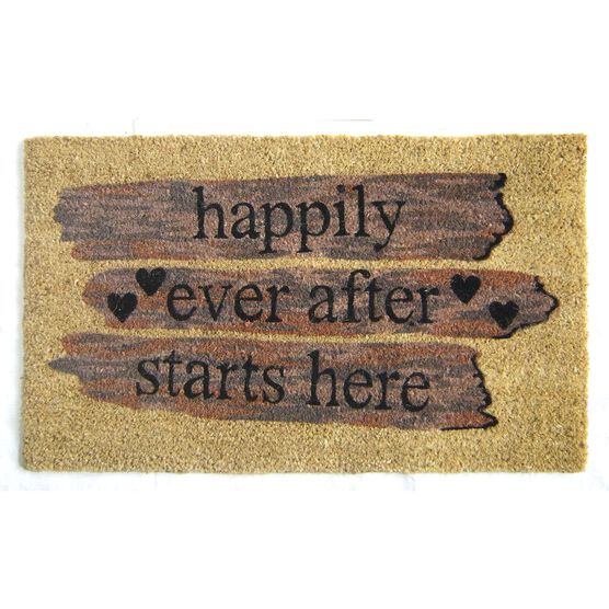 Happily Ever After Coir Mat With Vinyl Backing Floor Coverings, MULTI, hi-res image number null