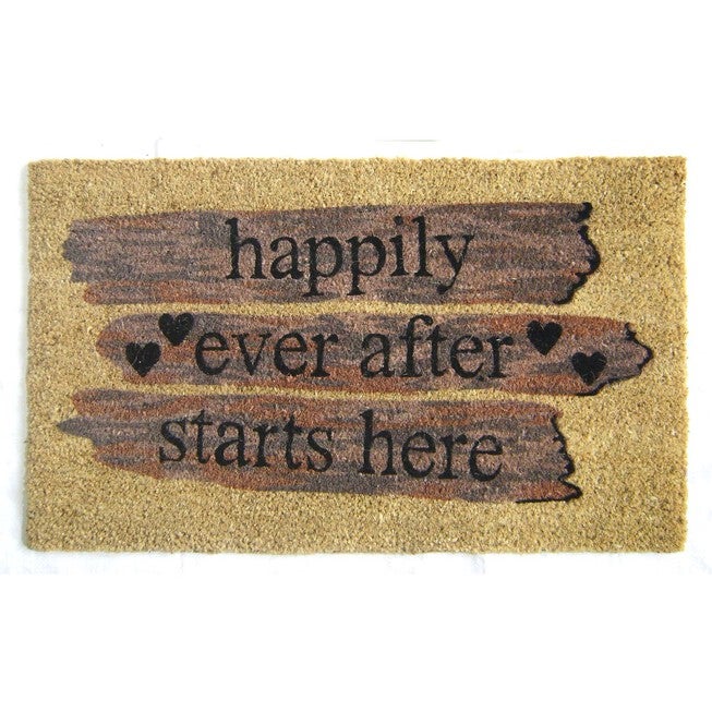 Happily Ever After Coir Mat With Vinyl Backing Floor Coverings, MULTI, hi-res image number 0