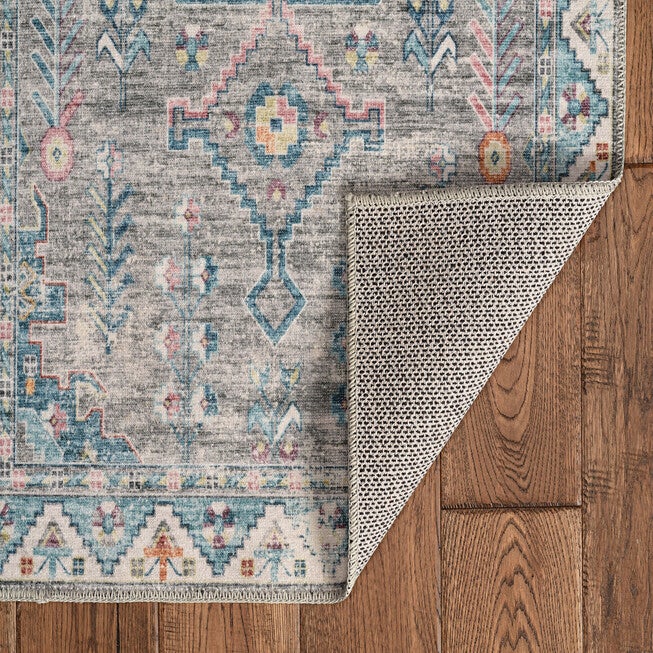 Washable Barron Grey/Green Rug, , on-hover image number null
