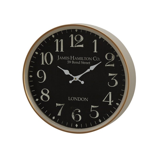 Black Traditional Metal Wall Clock, , alternate image number 2