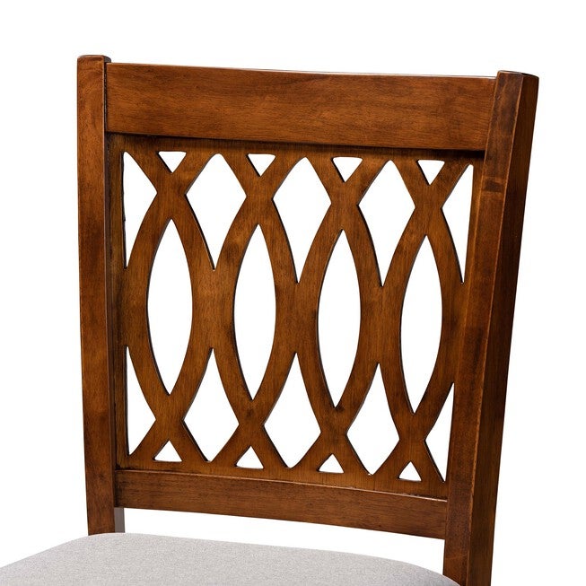 Florencia Modern Beige Fabric And Espresso Brown Finished Wood Counter Stool, , alternate image number null
