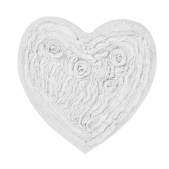 Bellflower Heart Bath Rug, WHITE, hi-res image number null