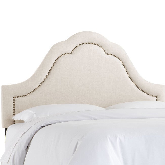 Arch Inset Nail Button Headboard, TALC, hi-res image number null