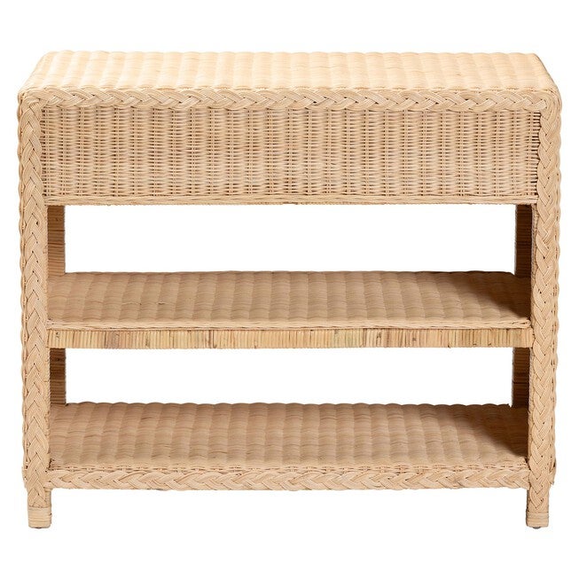 Lanica Braided Natural Rattan Console Table, SUN BLEACHED RATTAN, alternate image number null