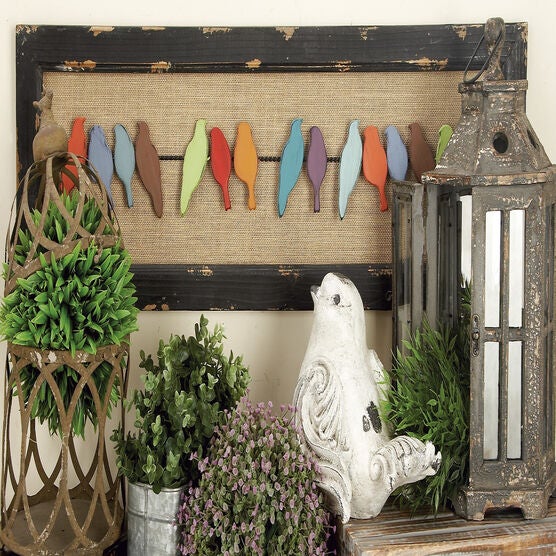 Multi Colored Wood Eclectic Birds Wall Decor, , alternate image number null