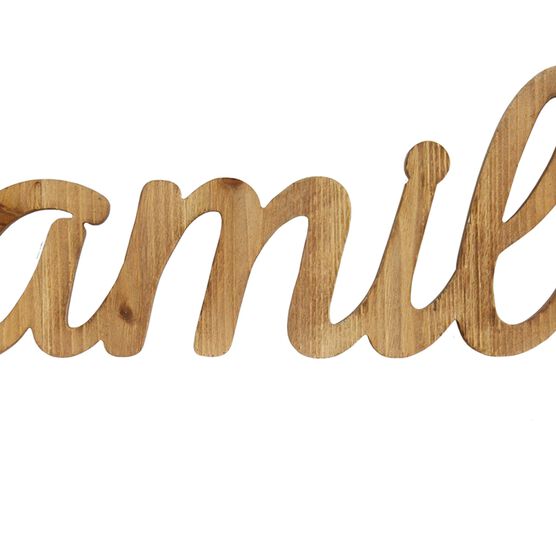 Family Natural Wood Script Wall Art, , alternate image number null