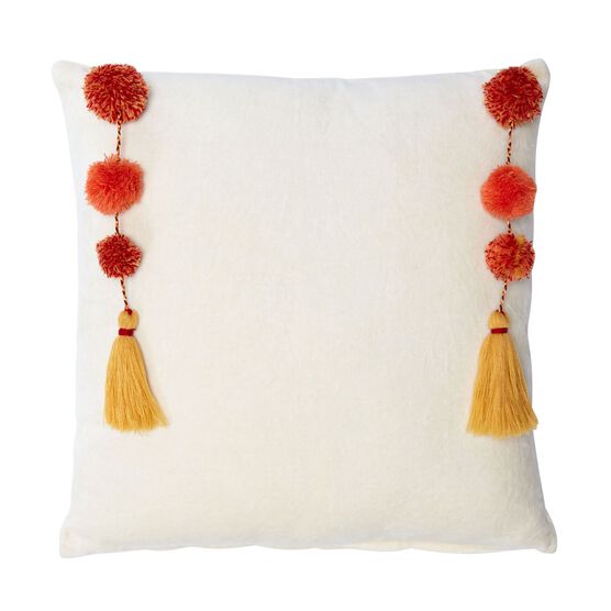Nisha Suzani Square Pillow, IVORY Nisha Suzani Square Pillow, IVORY