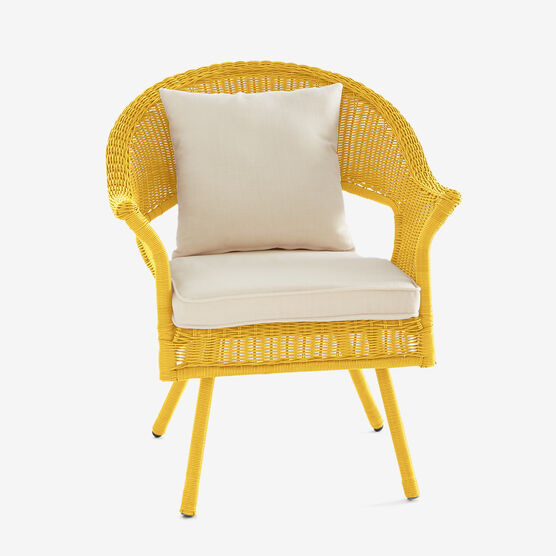 Roma Hand-Woven Resin Wicker Stacking Chair, 