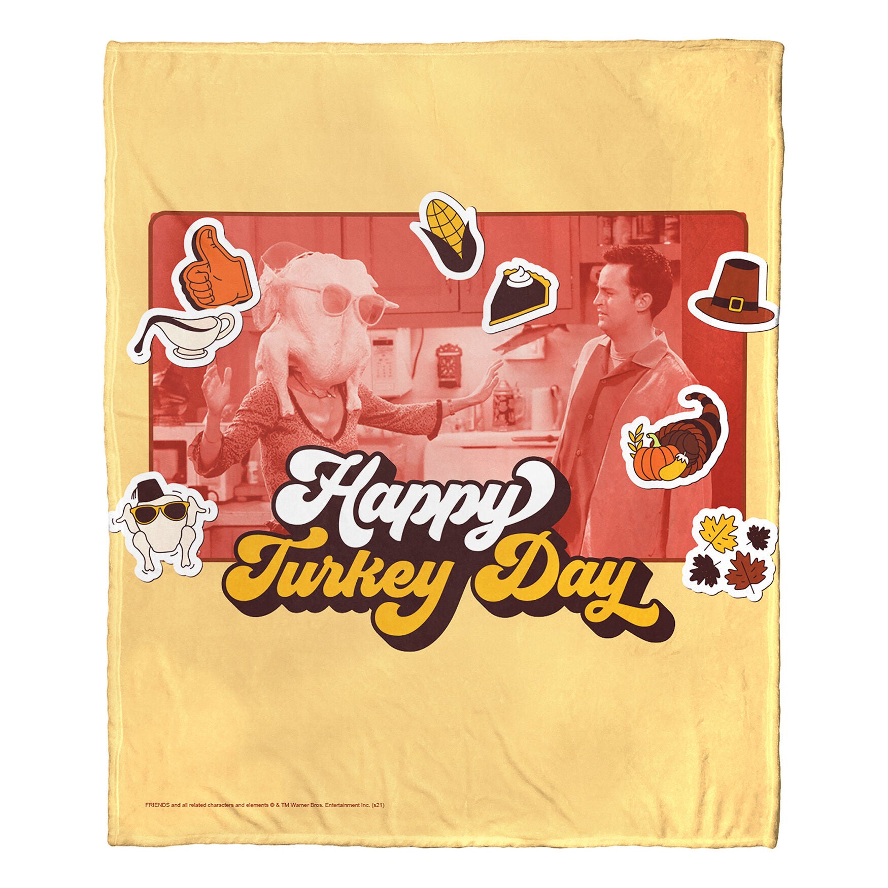Wb Friends Turkey Head Silk Touch Throw Blanket, , on-hover image number 1