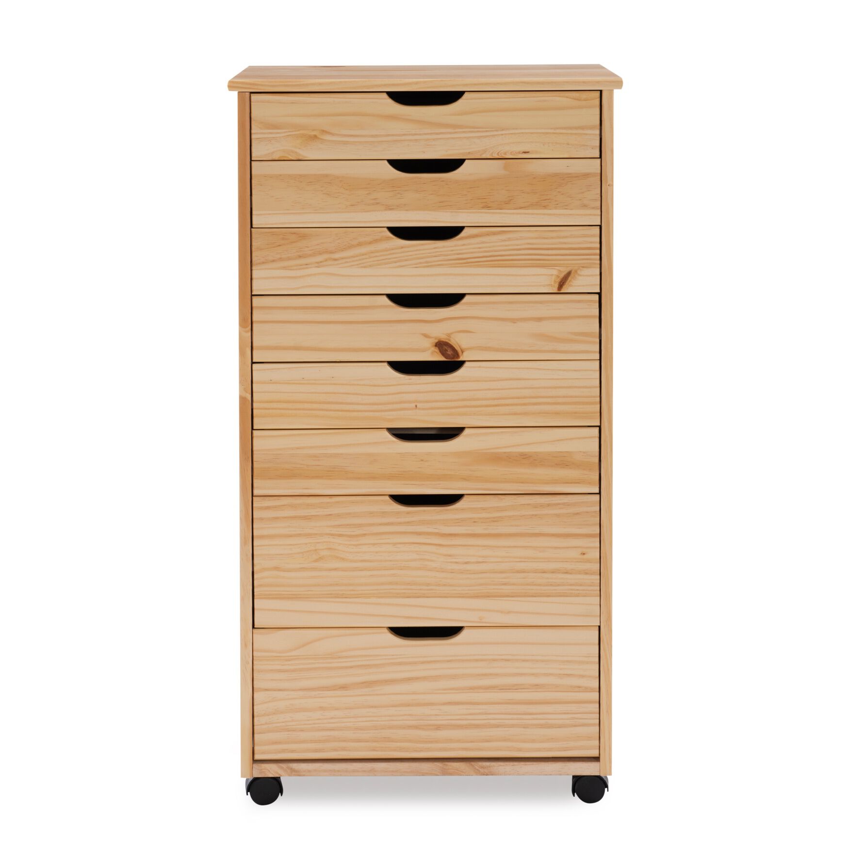 Croghan Eight Drawer Rolling Storage Cart, NATURAL, hi-res image number 0