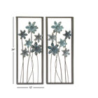 Set Of 2 Grey Metal Traditional Floral Wall Decor, , alternate image number null