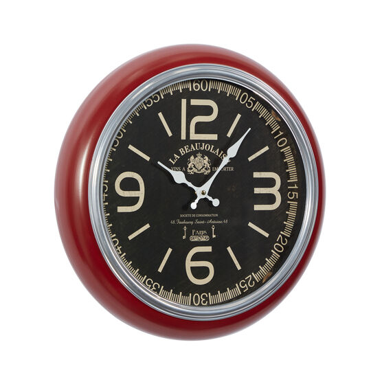 Red Vintage Metal Wall Clock, , alternate image number null