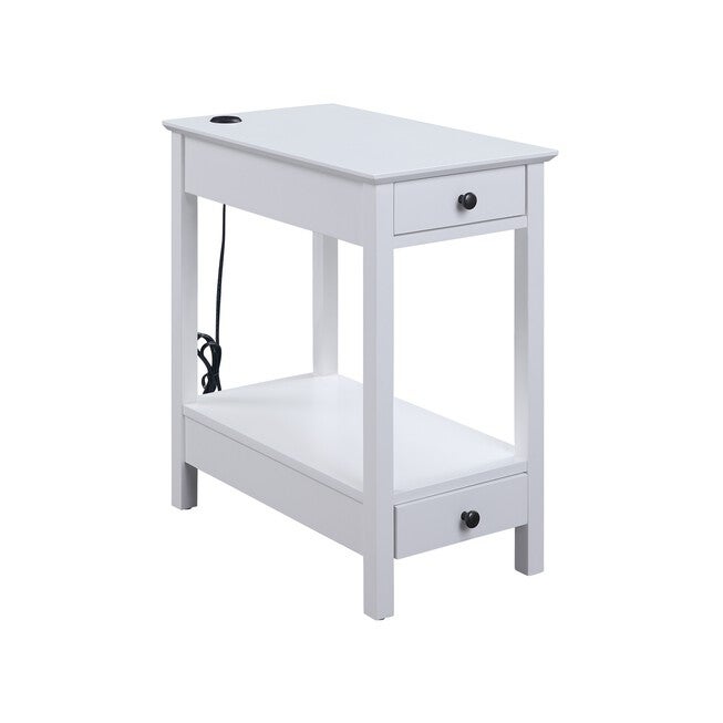 Accent Table (Usb Charging Dock), WHITE, hi-res image number null