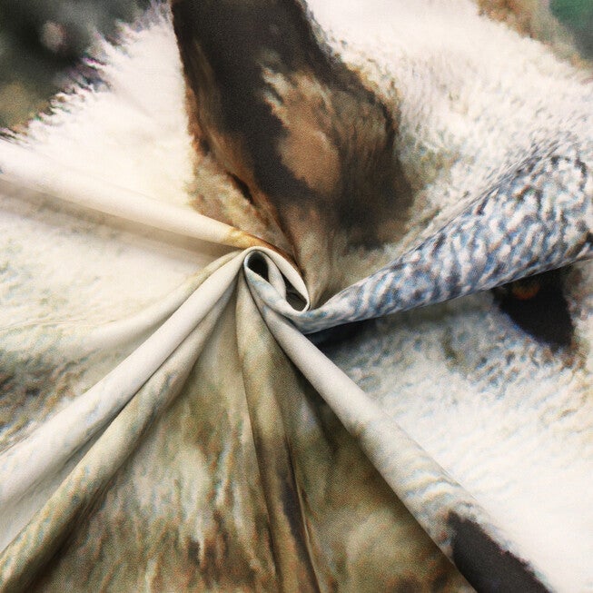 Photo Real Wolves Light Filtering Pole Top Curtain Panel Pair, , alternate image number null
