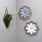 Metal White Flower and Wood Frame, , alternate image number null