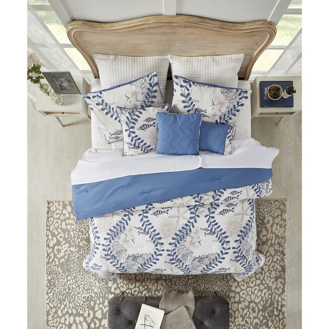 Caspian Collection 100% Microfiber Nautical 6 Piece Comforter Set, , on-hover image number 1