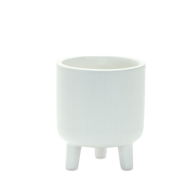 Pot w/Legs (Set of 2) 3.25 inchesD x 4 inchesH, 4.5 inchesD x 5.5 inchesH Dolomite, WHITE, alternate image number null