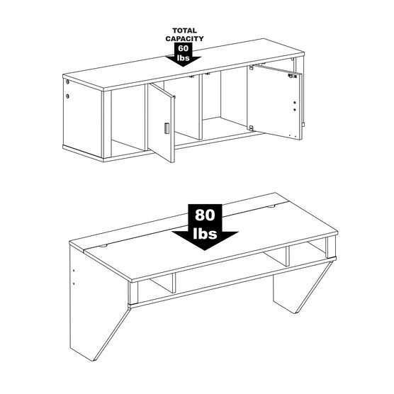 Designer Floating Desk & Hutch Set, White, , alternate image number null