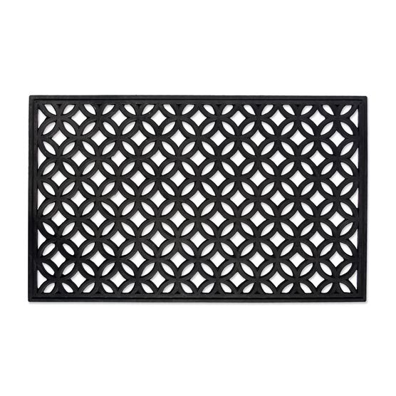 Lattice Rubber Doormat, BLACK, hi-res image number null