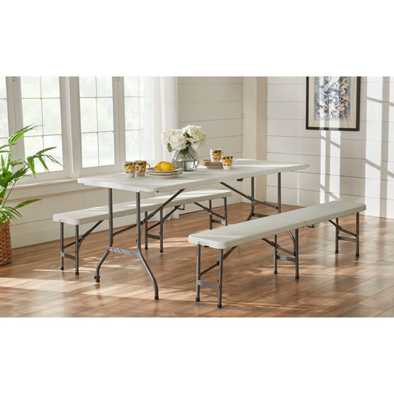 Fold-In-Half Resin Table, 6' Long, 29¼"Hx30"Wx72"L, , on-hover image number null