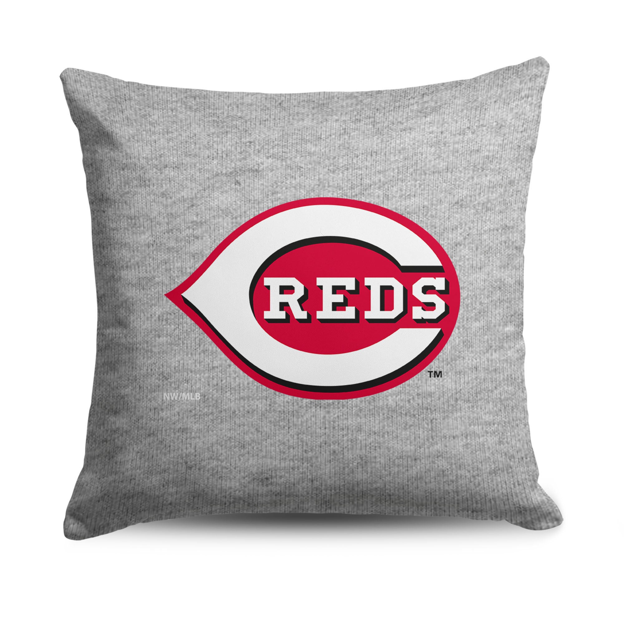 Cincinnati Reds MLB Primary Sweatshirt PIllow 16 Inches, GRAY, hi-res image number 0