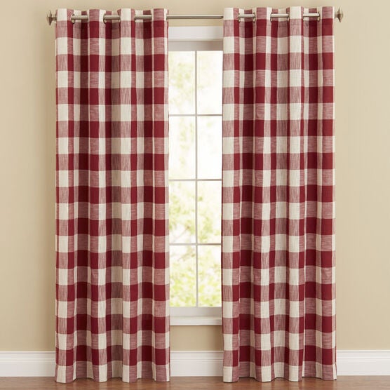 Courtyard Plaid Grommet Panel Curtains Drapes Brylane Home