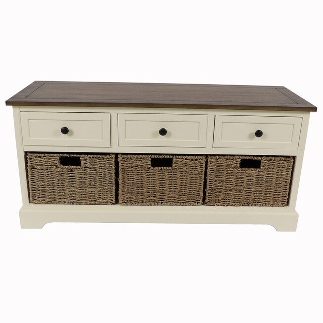 Montgomery Bench White and British Brown, WHITE, hi-res image number null