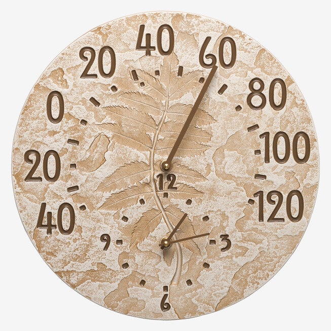 Fossil Sumac Thermometer Clock, LIMESTONE, hi-res image number null