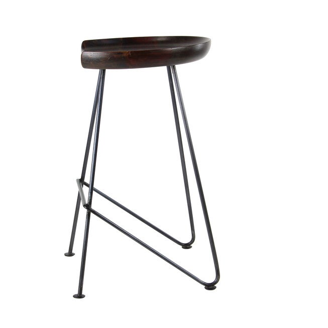 Brown Iron And Wood Rustic Stool Bar Stool, , alternate image number null