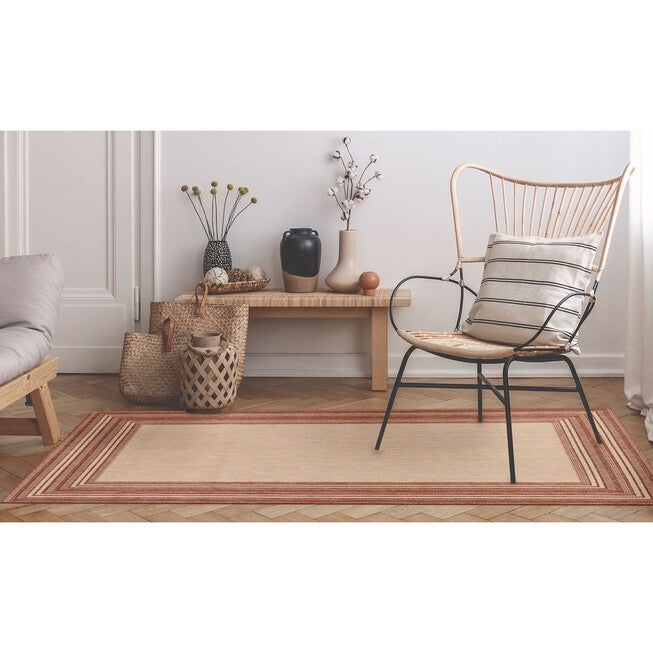 Liora Manne Carmel Multi Border Indoor/Outdoor Rug Green 23 inchesX7 feet 6 inches, , alternate image number null