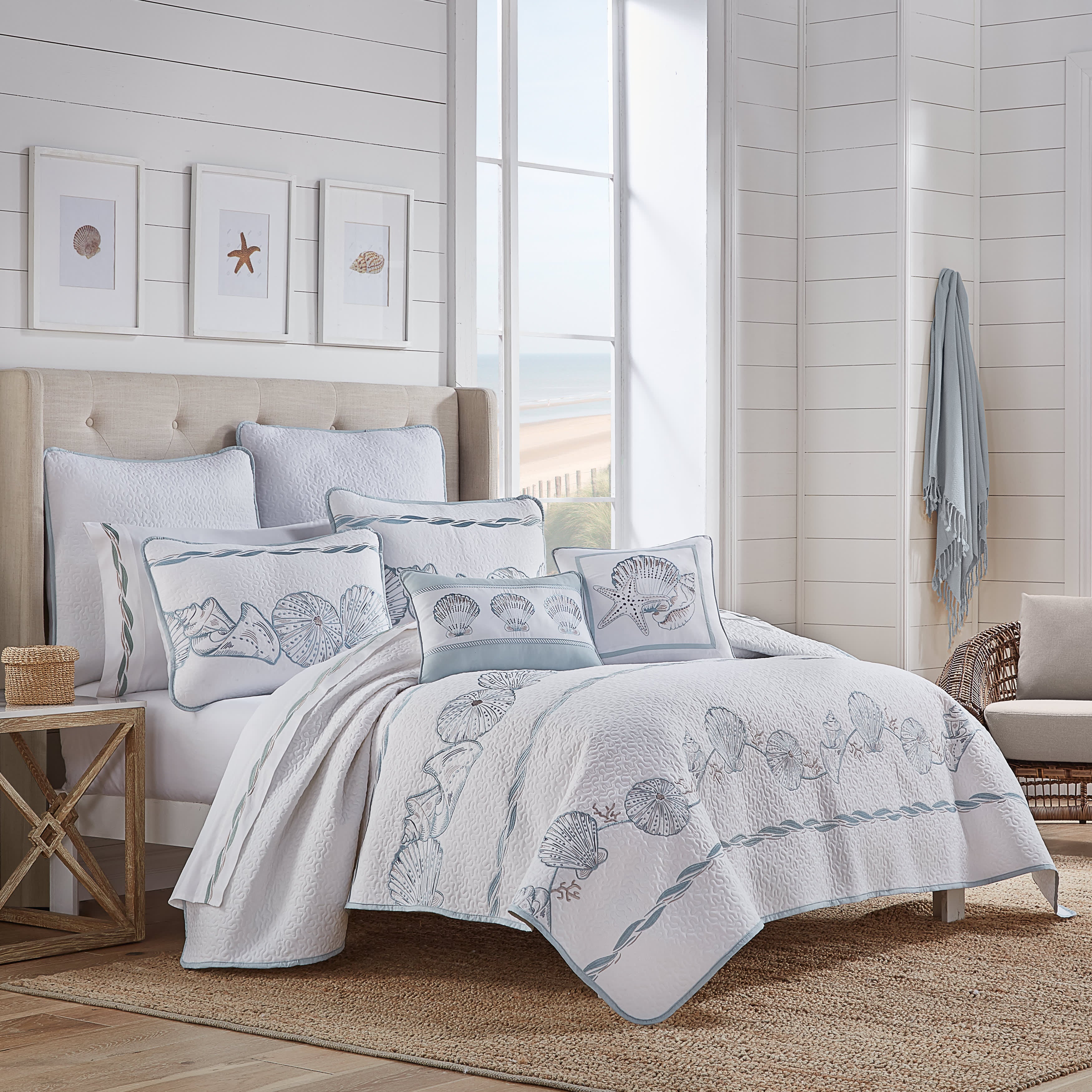 Water Front 3 Piece Quilt Set, BLUE, hi-res image number null