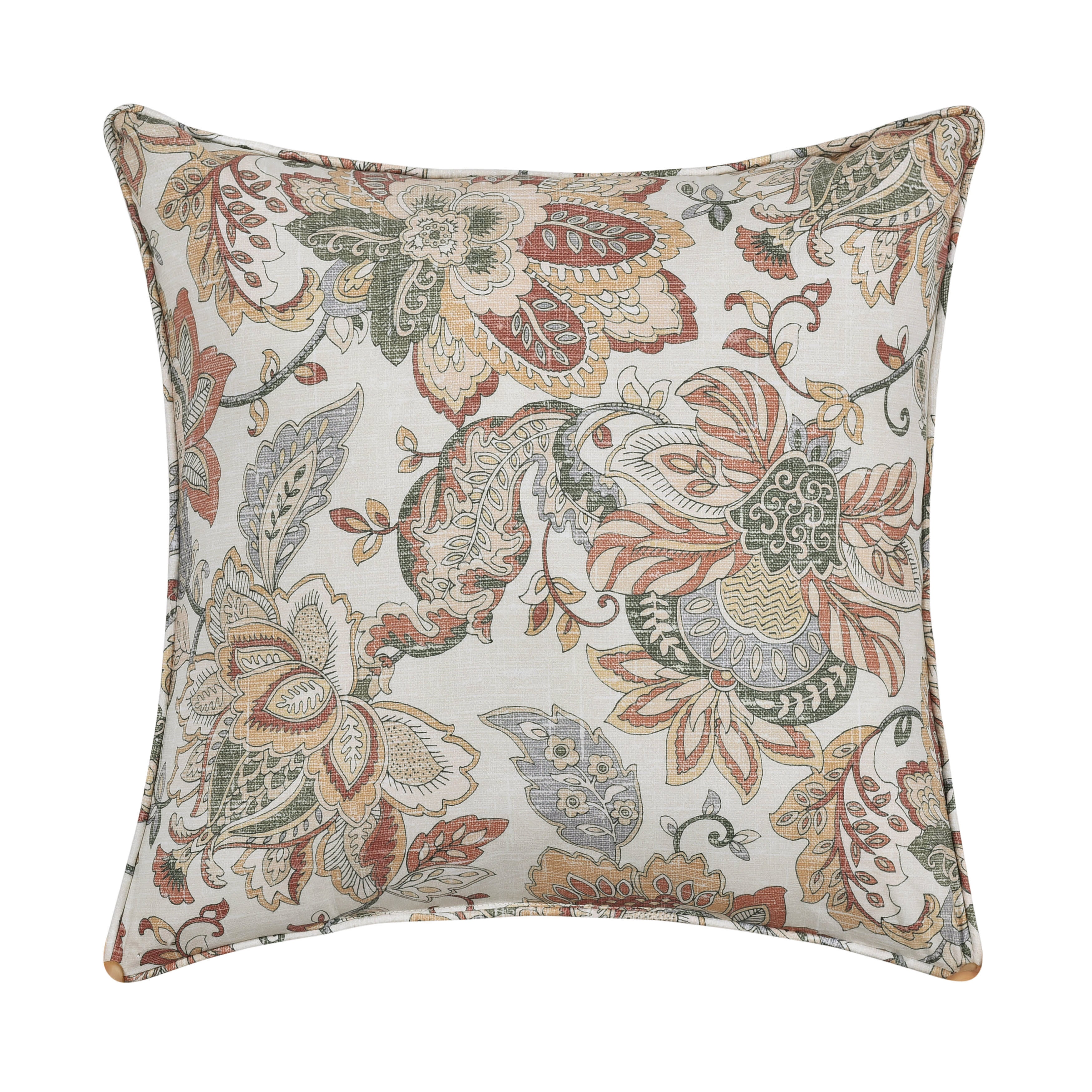 Janessa 18 Inch Square Decorative Throw Pillow, SPICE, hi-res image number null