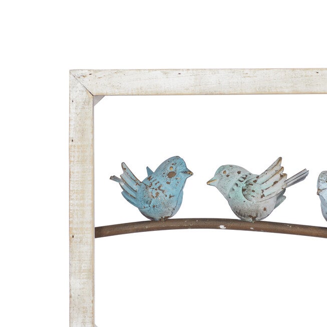White Wood Farmhouse Birds Wall Decor, , alternate image number 4