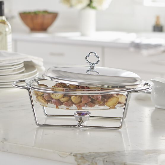 2.5Qt. Oval Glass Chafing Dish Brylane Home