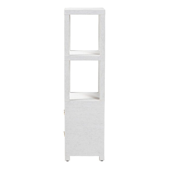 Xavier Grasscloth Tall Storage Cabinet, WHITE, alternate image number 4