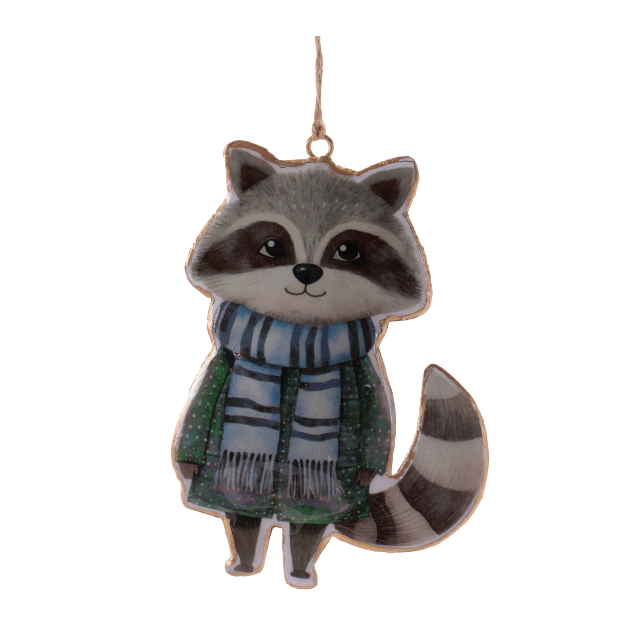 Iron Winter Animal Ornament  (Set of 6), ORANGE GREEN BLUE, alternate image number 6