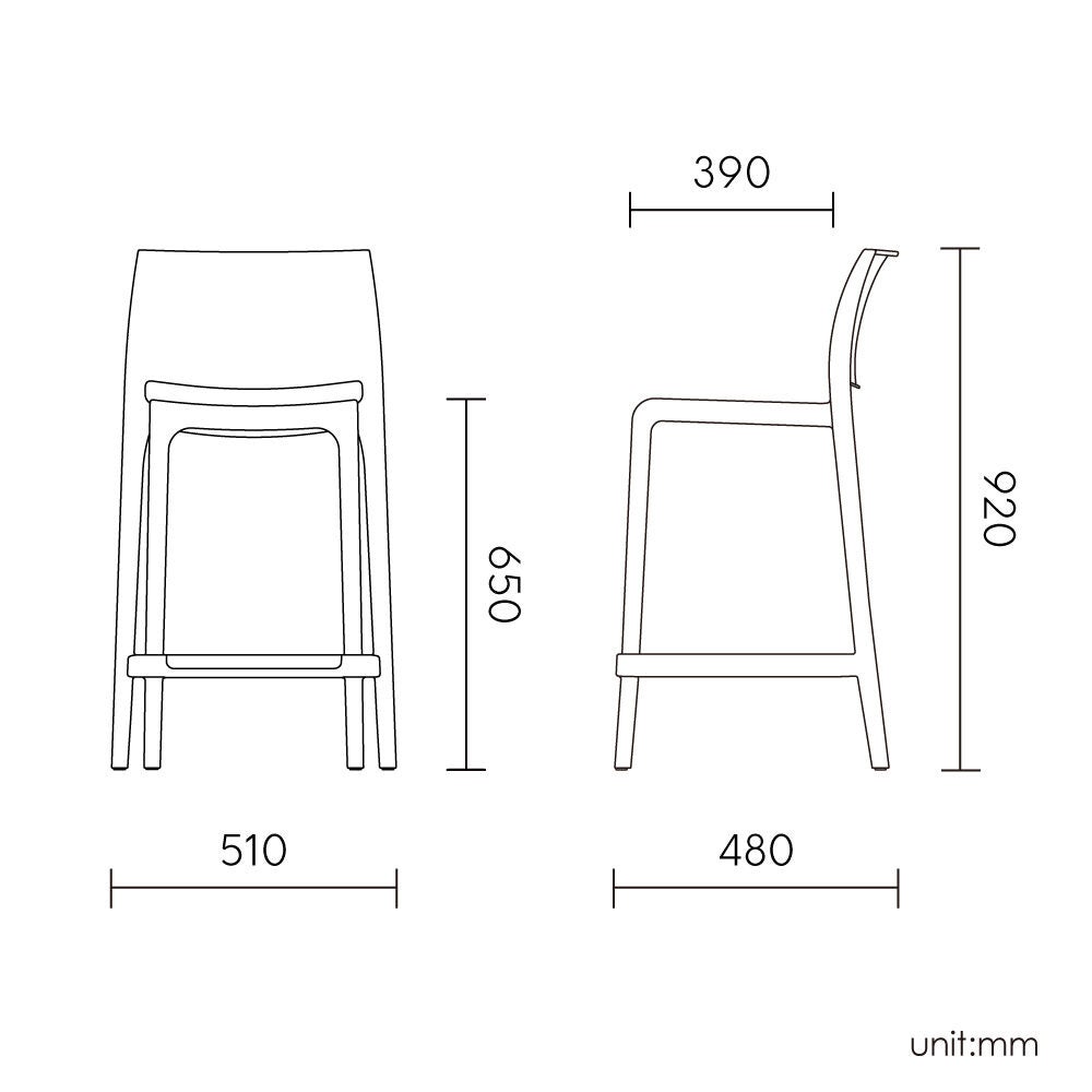  SET OF 2 RUE OUTDOOR STACKABLE COUNTER STOOL, TAUPE, alternate image number 4