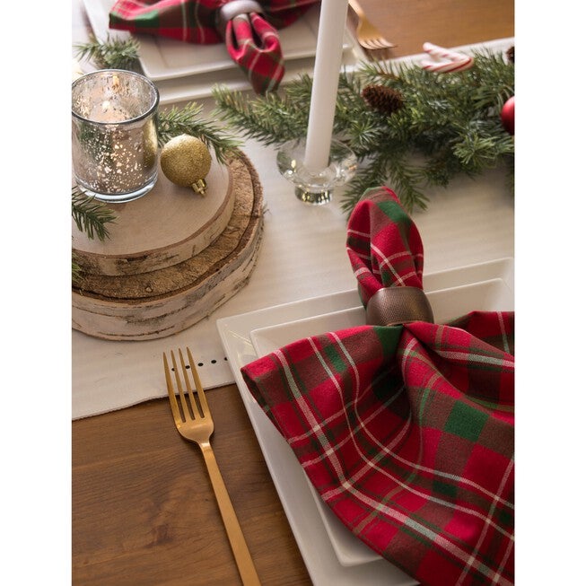Tartan Holly Plaid Napkin, Set of 6, , alternate image number null