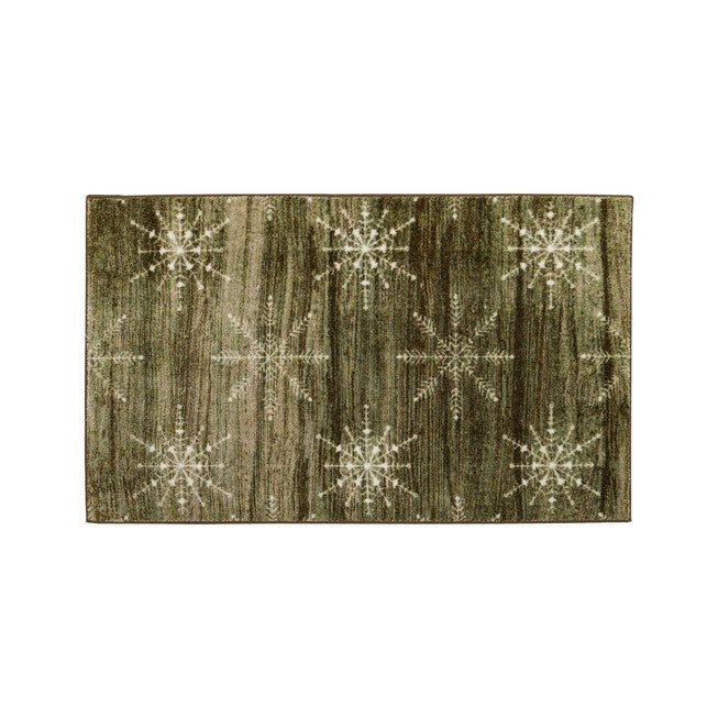 Barnwood Snowflakes Driftwood Kitchen Rug, DRIFTWOOD, hi-res image number null