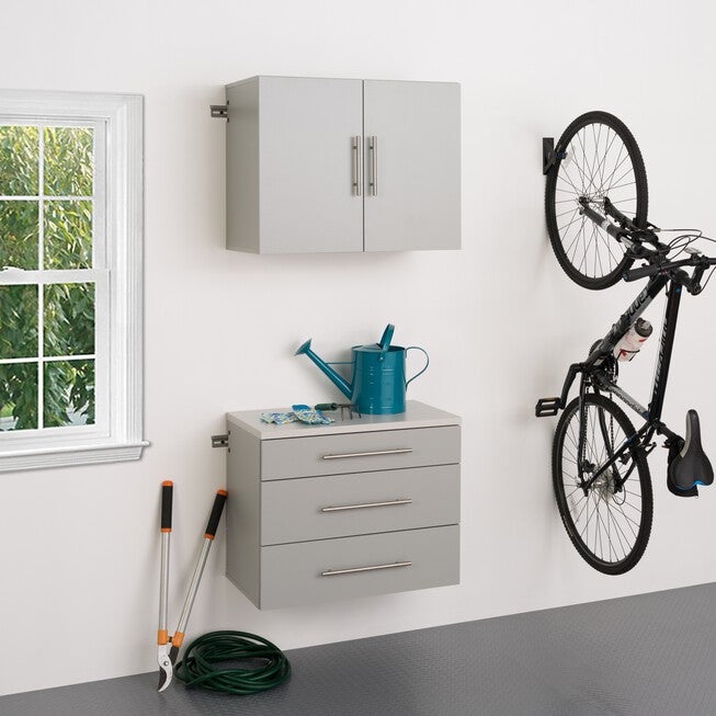 HangUps 30 inches Storage Cabinet Set A - 2pc, Light Gray, LIGHT GRAY, hi-res image number null