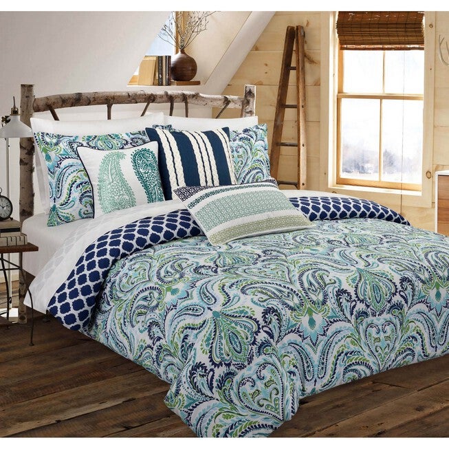 Painterly Paisley Blue Duvet Set, BLUE, hi-res image number null