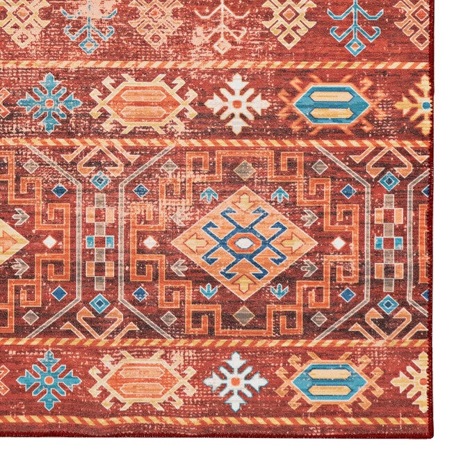 Washable Devlin Red/Ivory Rug, , alternate image number null