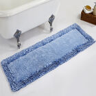 Shaggy Border Bath Rug Mat, 20" X 60", BLUE, hi-res image number null