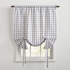 Buffalo Check Tie-Up Window Shade, GREY, hi-res image number null