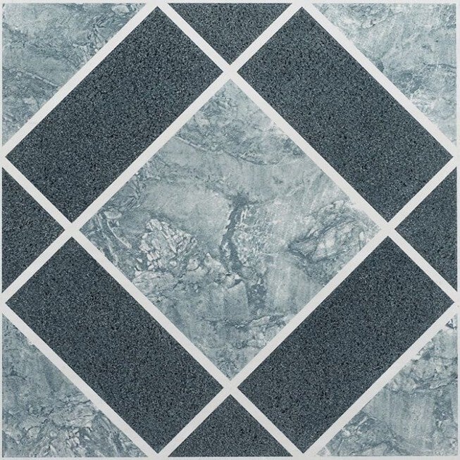 Nexus 12 inches x 12 inches Self Adhesive Vinyl Floor Tile, LIGHT DARK BLUE, hi-res image number null