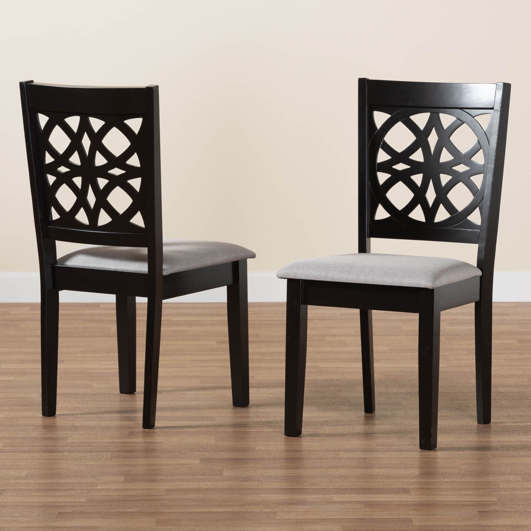 Abigail Modern Grey Fabric and Walnut Brown Finished Wood 2-Piece Dining Chair Set, , alternate image number 19