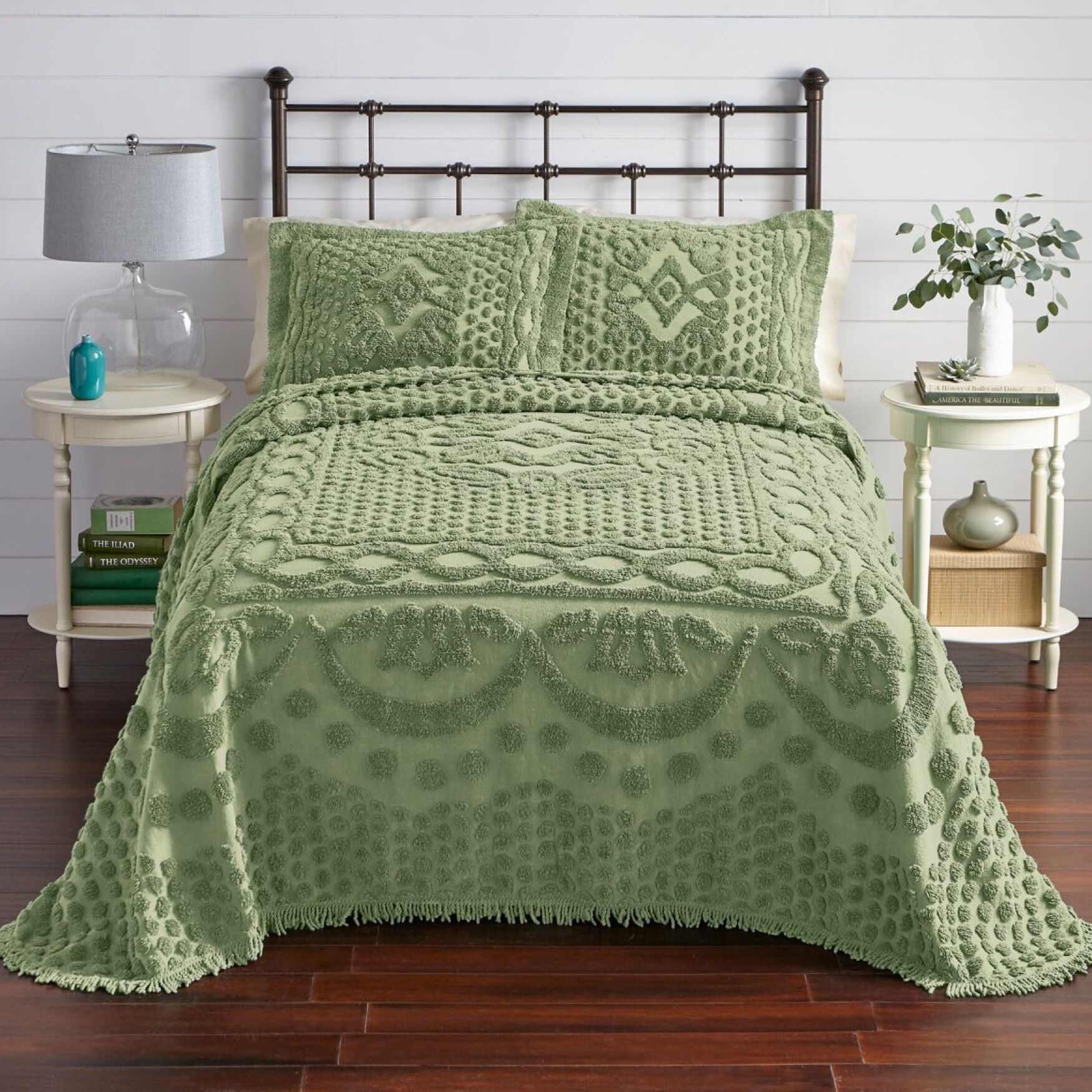 Cotton Chenille Bedspread - Dark Grey