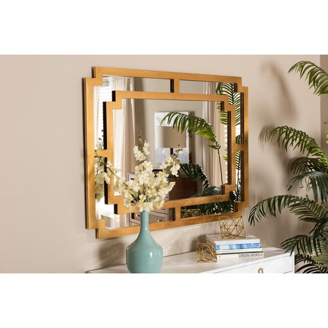 Dayana Modern And Contemporary Antique Gold Finished Wood Accent Wall Mirror, , alternate image number null