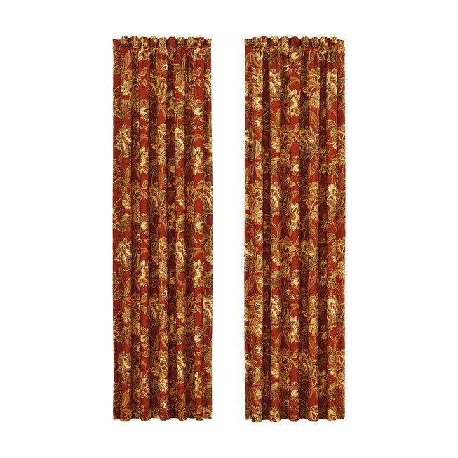 Montecito Red 84 Inch Window Panel Pair, RED, alternate image number 1