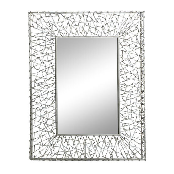 Silver Industrial Metal Wall Mirror, , alternate image number null